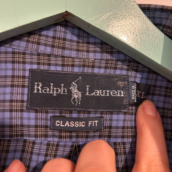 Ralph Lauren Blue and White Checkered Shirt - Picture 6 of 6